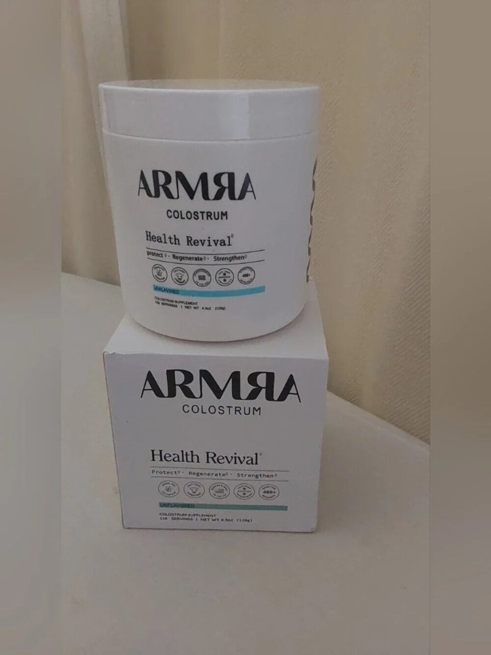 ARMRA Colostrum Health Revival Jar - Unflavored Supplement, 4.3oz New in box